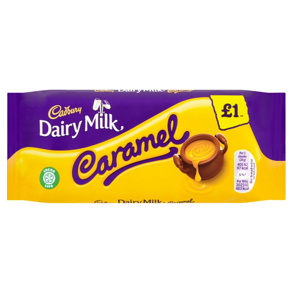 Cadbury Dairy Milk Caramel £1 Chocolate Bar 120g